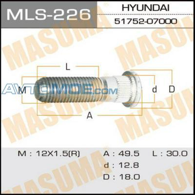 Шпилька передней ступицы колеса MLS226 Masuma (фото №1)