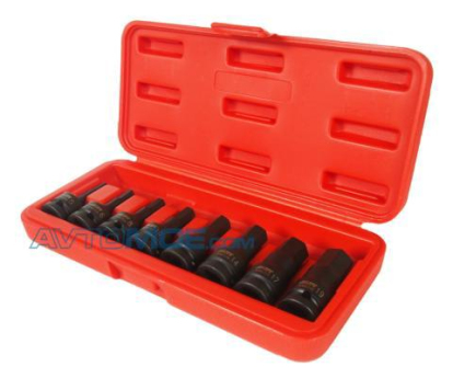 Набор головок ударных HEX 1/2" H5-19мм , длина 60мм (в кейсе) 8шт JTC /1 JTCJ408H JTC (фото №1)
